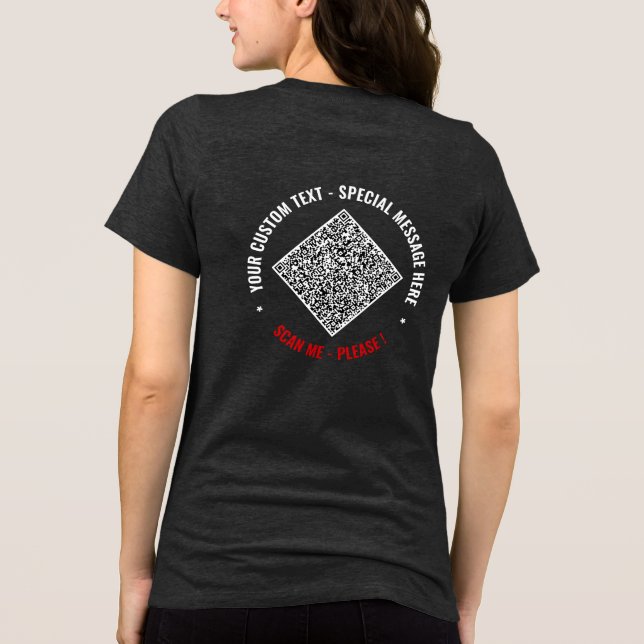 Utforma din egen Anpassningsbar och QR-kod T Shirt (Baksida)