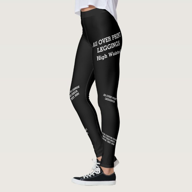 Utforma din egen Anpassningsbar, svarta kvinnors h Leggings (Vänster)