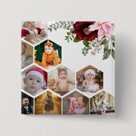 Utforma din egen Blommigt 10 Fotokollage Knapp