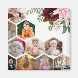 Utforma din egen Blommigt 10 Fotokollage Magnet
