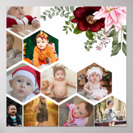 Utforma din egen Blommigt 10 Fotokollage Poster