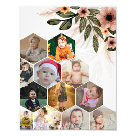 Utforma din egen Blommigt 12 fotokollage Fototryck