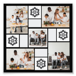 Utforma din egen Blommigt 5 fotokollage Fototryck