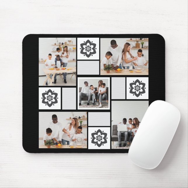 Utforma din egen Blommigt 5 fotokollage Musmatta (Med mus)