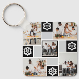 Utforma din egen Blommigt 5 fotokollage Nyckelring