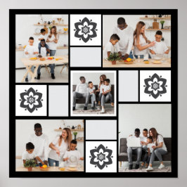 Utforma din egen Blommigt 5 fotokollage Poster
