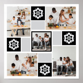 Utforma din egen Blommigt 5 fotokollage Poster