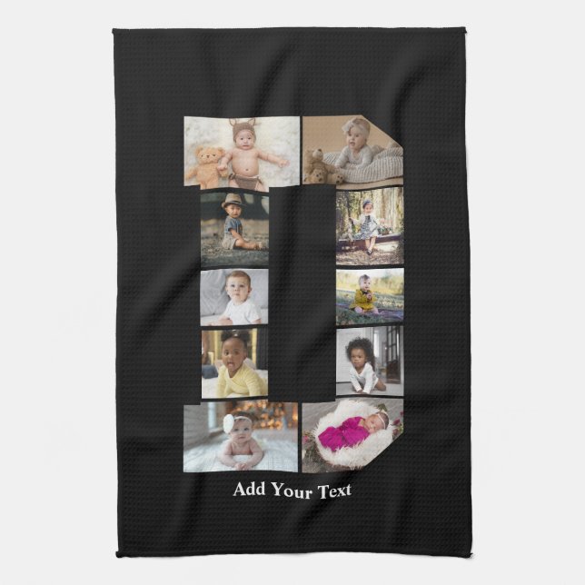 Utforma din egen Brev D-fotokollage Kökshandduk (Vertikal)