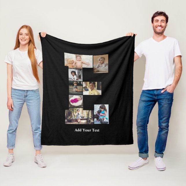 Utforma din egen Brev E-fotokollage Fleecefilt (På plats)