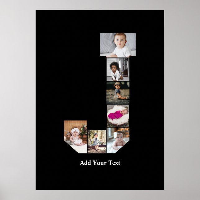 Utforma din egen Brev J-fotokollage Poster (Framsidan)