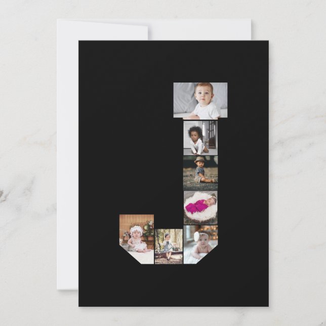 Utforma din egen Brev J-fotokollage Poster Julkort (Framsida)