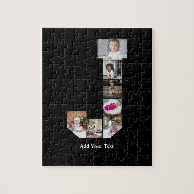 Utforma din egen Brev J-fotokollage Poster Pussel (Vertikal)