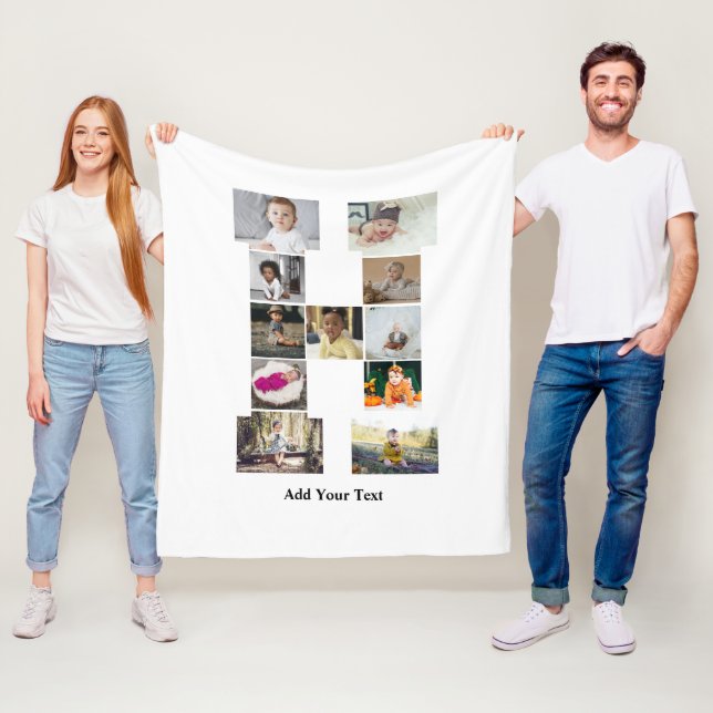 Utforma din egen fotopassage för Brev H Fleecefilt (På plats)