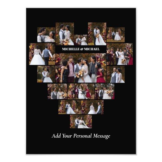 Utforma din egen Hjärtformade fotosamling i Kärlek Fototryck (Framsidan)