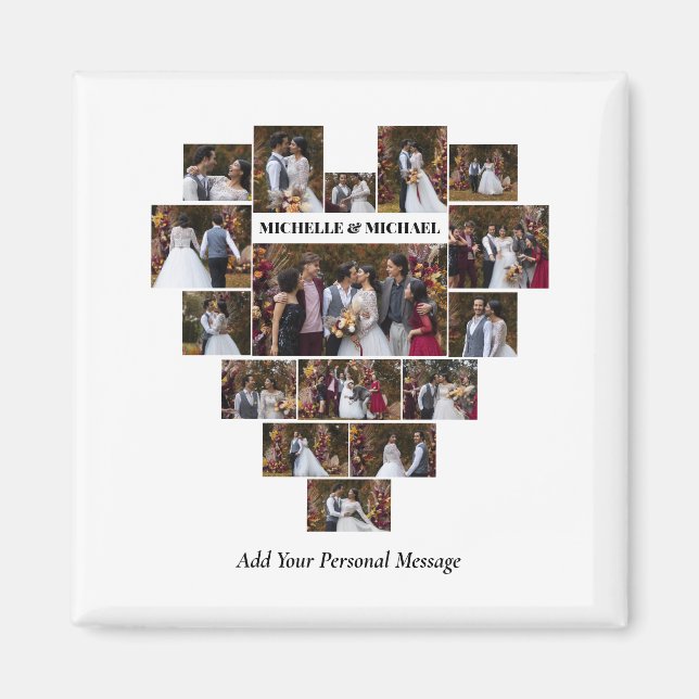 Utforma din egen Hjärtformade fotosamling i Kärlek Magnet (Framsidan)