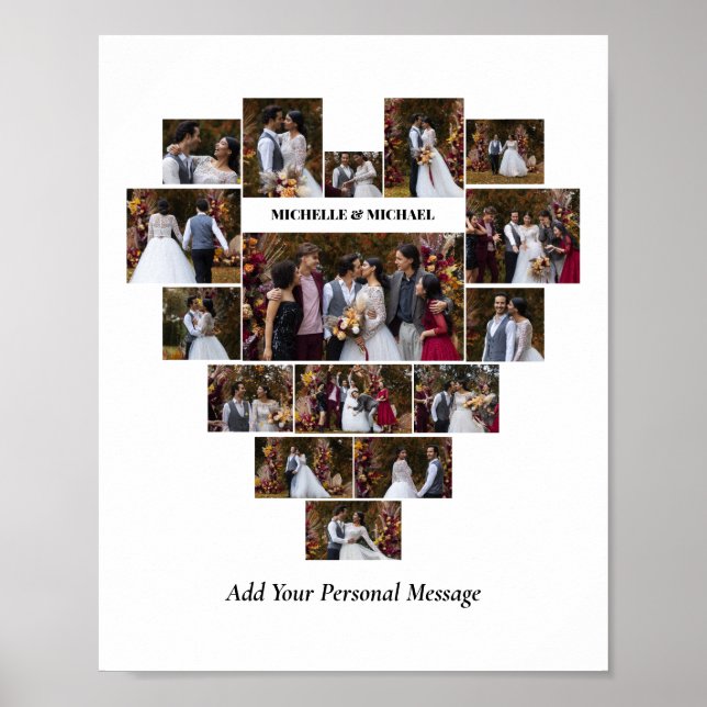 Utforma din egen Hjärtformade fotosamling i Kärlek Poster (Framsidan)