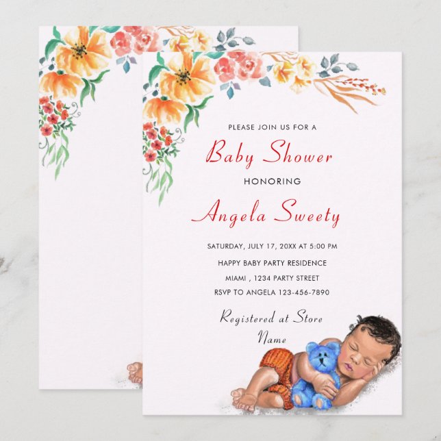 Utforma din egen inbjudan till handledare för späd (Fram/baksida)