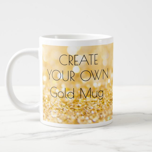 Utforma din egen jumbo Mugg - Guld Elegant Glitter (Vänster)