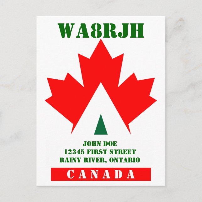 Utforma din egen QSL HAM-radiooperatör Op Frog Vykort (Framsida)