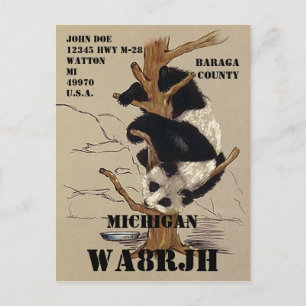 Utforma din egen QSL HAM-radiooperatörens OP-Panda Vykort
