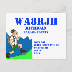 Utforma din egen QSL HAM-radioops Yodeling Yodeler Vykort