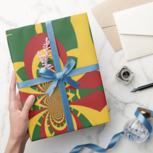 Utforma din egen Rasta Färg Red Guld och Grönt Presentpapper