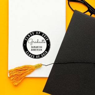 Utforma din egen runda Studenten-typografi Stämpel