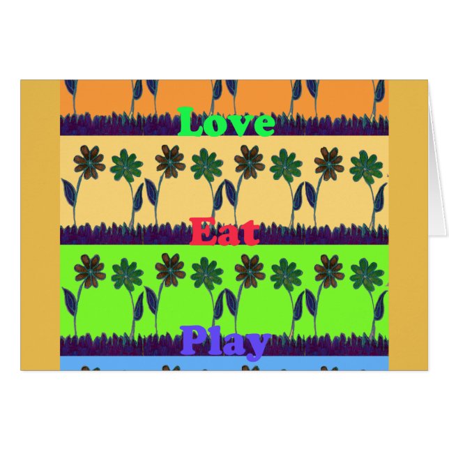 Utforma ditt eget Eat Kärlek och uppspelningskort Hälsningskort (Framsidan Horizontal)