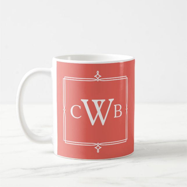 Utforma ditt eget monogram-Anpassade Färg Hue Kaffemugg (Vänster)