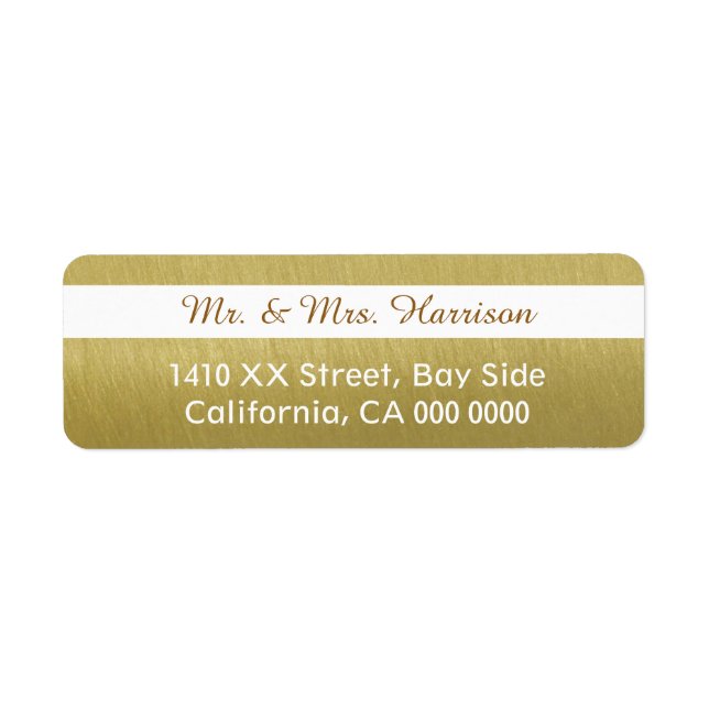 utforma ditt eget mr. & Mrs faux guld chic Returadress Etikett (Framsidan)