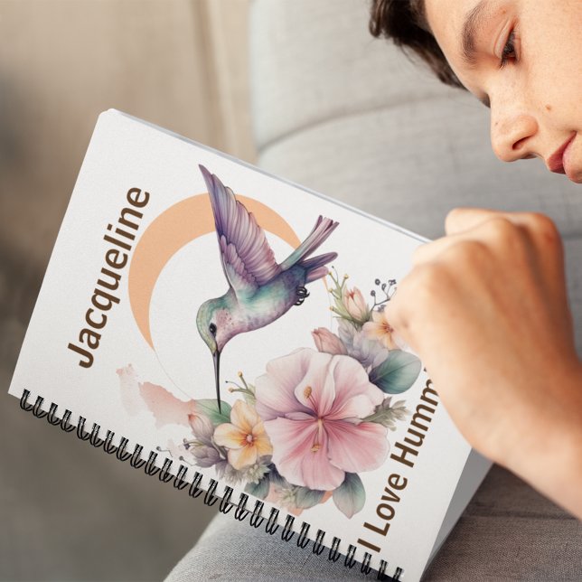 Utforma ditt eget namn på vattenfärgen Hummingbird Anteckningsbok (Skapare uppladdad)