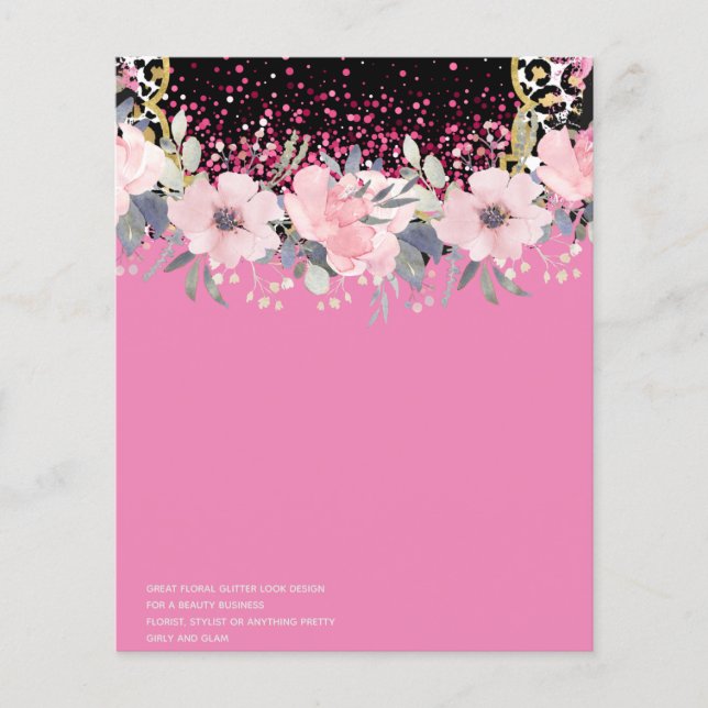 Utforma egen Blommigt för Rosa, affärsstation Flygblad (Framsidan)