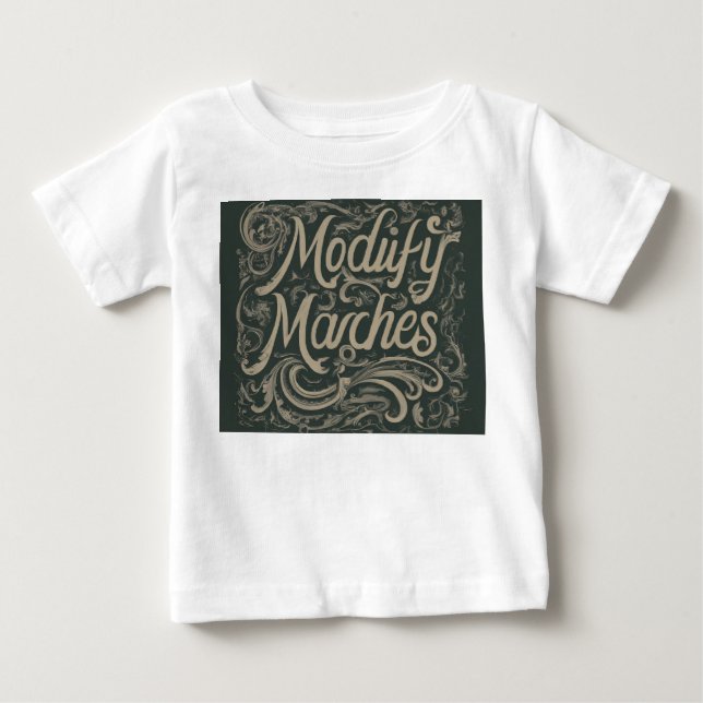 Utforma en t-shirt med sloganen "Modify Marches". (Framsida)
