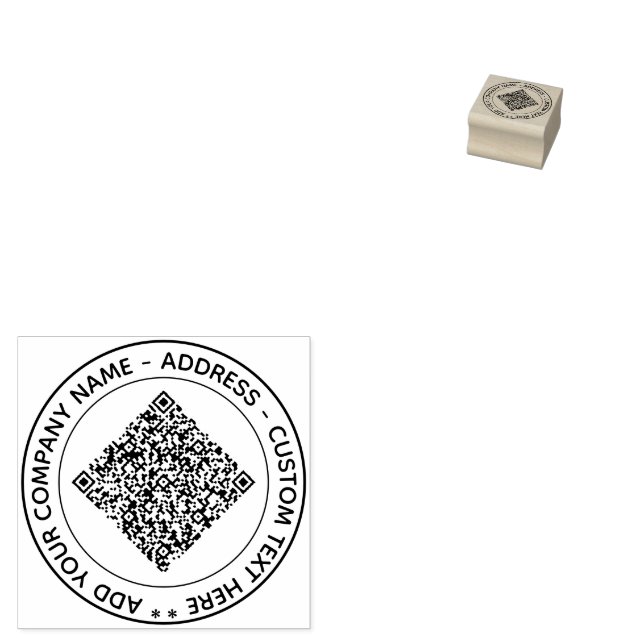 Utforma ett eget exempel på QR-kod runda gumber Fr Stämpel (Stämplad)