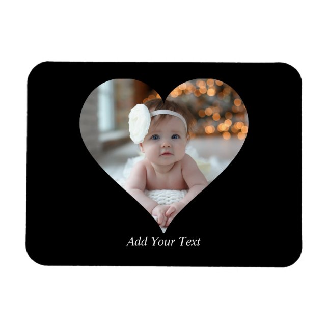 Utforma ett eget Hjärtformade foto Magnet (Horisontell)