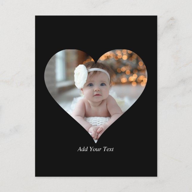 Utforma ett eget Hjärtformade foto Vykort (Framsida)