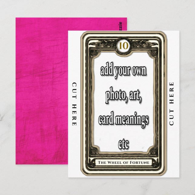 Utforma hjulet på Fortune Tarot Card Vykort (Fram/baksida)