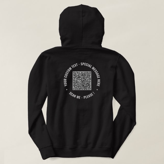 Utforma Hoodie-mallen för text i QR-Anpassningsbar Hoodie (Design baksida)