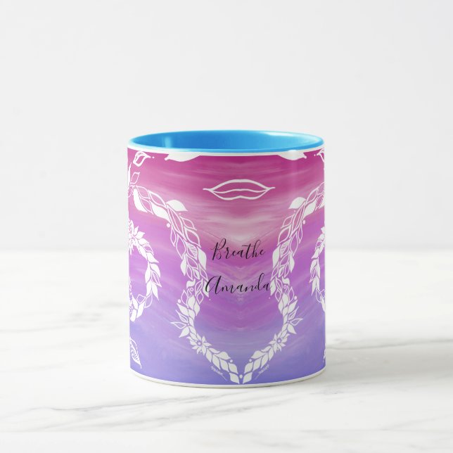 Utforma löv-Abstrakten på rosans bakgrund Mugg (Center)