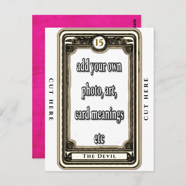 Utforma Tarot Card-kortet i Djävulen Vykort (Fram/baksida)
