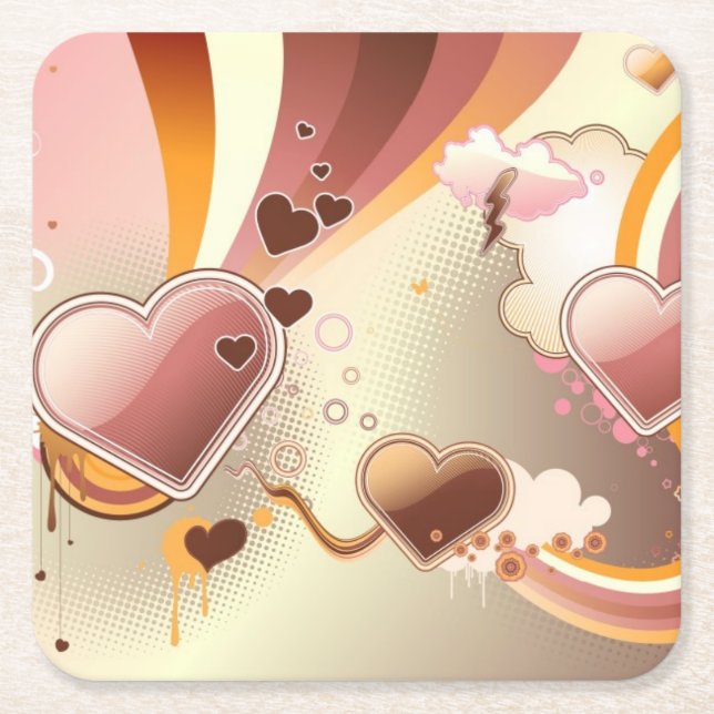 Utformad designbakgrund underlägg papper kvadrat (Framsidan)