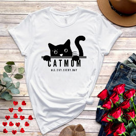 Utformade kvinnor med lätt design, svart kattlover t shirt