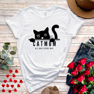 Utformade kvinnor med lätt design, svart kattlover t shirt