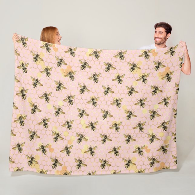 Utformning 1 för Rosa- och Guld-biserien Fleecefilt (På plats)