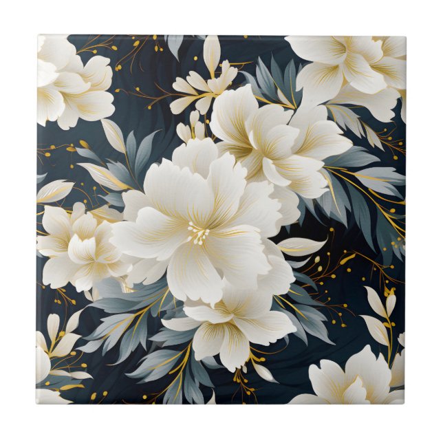 Utformning 8 för en Blommigt i Bröllop Kakelplatta (Framsidan)