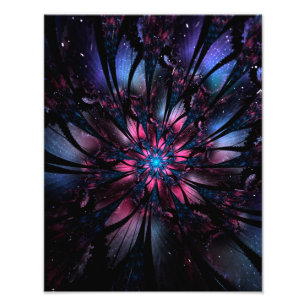 Utformning av abstrakt fractal blomma fototryck