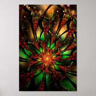 Utformning av abstrakt fractal blomma poster