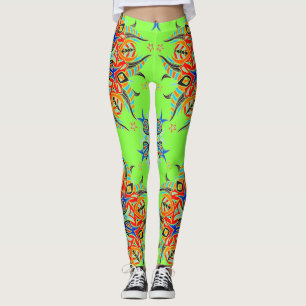 Utformning av abstrakt Mönster (grönt kalk) Leggings