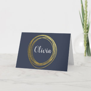 Utformning av Abstrakten Faux Guld med Namn Anteckningskort