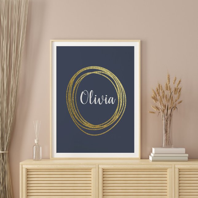 Utformning av Abstrakten Faux Guld med Namn Poster (Skapare uppladdad)